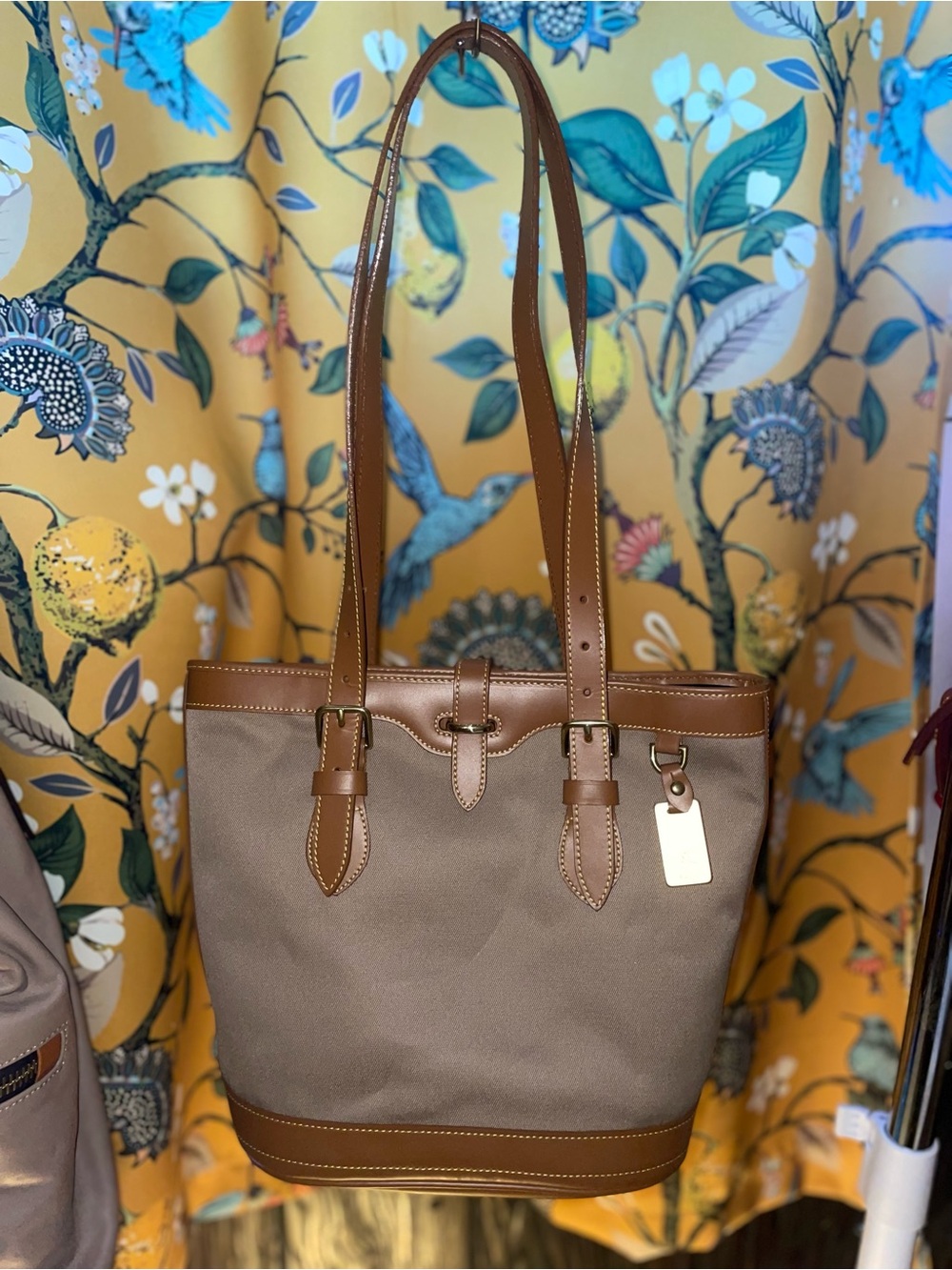 Dooney & Bourke Cabriolet Tote with Brown Leather Trim